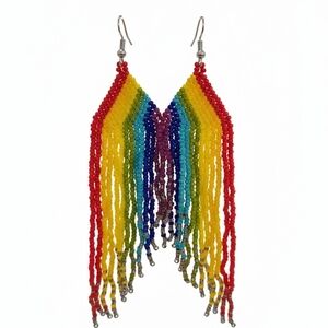 Handcrafted Pride Seed Bead Earrings